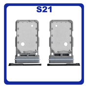 Γνήσια Original Samsung Galaxy S21 5G (SM-G991B, SM-G991B/DS) Sim Card Tray Dual Sim Υποδοχέας Θήκης Κάρτας Sim Phantom Gray Μαύρο GH98-46193A (Service Pack By Samsung)