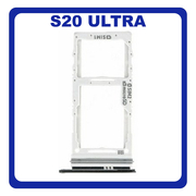 Γνήσια Original Samsung Galaxy S20 Ultra (SM-G988B/DS) Sim Card Tray Dual Sim Υποδοχέας Θήκης Κάρτας Sim Cosmic Black Μαύρο GH98-45080A (Service Pack By Samsung)