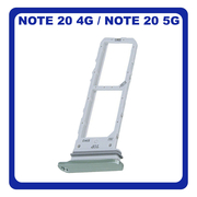 Γνήσια Original Samsung Galaxy Note 20 4G (SM-N980F), Note 20 5G (SM-N981B,) SIM Card Tray + Micro SD Tray Slot Υποδοχέας Βάση Θήκη Κάρτας SIM Mystic Green Πράσινο GH98-45734C (Service Pack By Samsung)
