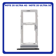 Γνήσια Original Samsung Galaxy Note20 Ultra 4G (SM-N985F), Note20 Ultra 5G (SM-N986B) SIM Card Tray + Micro SD Tray Slot Υποδοχέας Βάση Θήκη Κάρτας SIM Mystic Black Μαύρο GH98-45806A (Service Pack By Samsung)