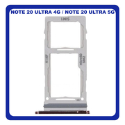 Γνήσια Original Samsung Galaxy Note 20 Ultra N985 (N985F) , Note20 Ultra 5G N986 (N986B) SIM Card Tray + Micro SD Tray Slot Υποδοχέας Βάση Θήκη Κάρτας SIM Mystic Bronze GH98-45806D (Service Pack By Samsung)