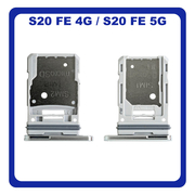 Γνήσια Original Samsung Galaxy S20 FE 4G (SM-G780F), Galaxy S20 FE 5G (SM-G781B) SIM Card Tray + Micro SD Tray Slot Υποδοχέας Βάση Θήκη Κάρτας SIM Cloud White Άσπρο GH98-46007B (Service Pack By Samsung)