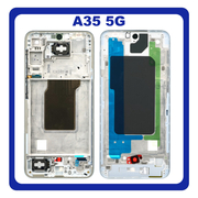 HQ OEM Συμβατό για Samsung Galaxy A35 5G (SM-A356E, SM-A356E/DS) LCD Front Housing LCD Middle Frame Bezel Plate Μεσαίο Πλαίσιο Blue Ice Μπλε (Premium A+)