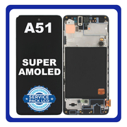 HQ OEM Συμβατό Για Samsung Galaxy A51 (SM-A515F) Super AMOLED LCD Display Screen Assembly Οθόνη + Touch Screen Digitizer Μηχανισμός Αφής + Frame Bezel Πλαίσιο Σασί Prism Crush Black Μαύρο (Premium A+)
