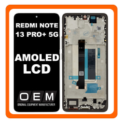 HQ OEM Συμβατή Με Redmi Note 13 Pro Plus 5G, Redmi Note 13 Pro+ 5G (23090RA98C, 23090RA98G, 23090RA98I), AMOLED LCD Display Screen Assembly Οθόνη + Touch Screen Digitizer Μηχανισμός Αφής + Frame Bezel Πλαίσιο Σασί Midnight Black Μαύρο (Bulk)