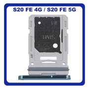 Γνήσια Original Samsung Galaxy S20 FE 4G (SM-G780F), Galaxy S20 FE 5G (SM-G781B) SIM Card Tray + Micro SD Tray Slot Υποδοχέας Βάση Θήκη Κάρτας SIM Cloud Mint Πράσινο GH98-46007D (Service Pack By Samsung)