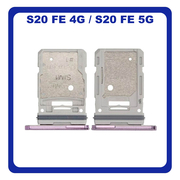 Γνήσια Original Samsung Galaxy S20 FE 4G (SM-G780F), Galaxy S20 FE 5G (SM-G781B) SIM Card Tray + Micro SD Tray Slot Υποδοχέας Βάση Θήκη Κάρτας SIM Cloud Lavender Μωβ GH98-46007C (Service Pack By Samsung)