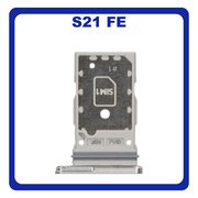 Γνήσιο Original Samsung Galaxy S21 FE 5G, Galaxy S21FE 5G (SM-G990F, SM-G990B/DS) Sim Card Tray Dual Sim Υποδοχέας Θήκης Κάρτας Sim White Άσπρο GH98-46790B​ (Service Pack By Samsung)