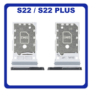 Γνήσια Original Samsung Galaxy S22 5G (SM-S901B), S22+ 5G, S22 Plus 5G (SM-S906B) Sim Card Tray Dual Sim Υποδοχέας Θήκης Κάρτας Sim Phantom White Άσπρο GH98-47086B (Service Pack By Samsung)