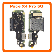 Γνήσια Original Poco X4 Pro 5G (2201116PG) USB Type-C Charging Dock Connector Flex Sub Board, Καλωδιοταινία Υπό Πλακέτα Φόρτισης + Microphone Μικρόφωνο + Sim Reader 5600020K6P00 (Service Pack By Xiaomi)