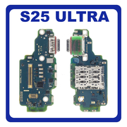 Γνήσια Original Samsung Galaxy S25 Ultra (SM-S938B, SM-S938B/DS) USB Type-C Charging Dock Connector Flex Sub Board, Καλωδιοταινία Υπό Πλακέτα Φόρτισης + Microphone Μικρόφωνο + Sim Reader GH96-18321A (Service Pack By Samsung)