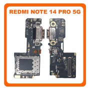 Γνήσια Original Xiaomi Redmi Note Note 14 Pro 5G (24090RA29G), USB Type-C Charging Dock Connector Flex Sub Board, Καλωδιοταινία Υπό Πλακέτα Φόρτισης + Microphone Μικρόφωνο + Sim Reader 56002600O1600 (Service Pack by Xiaomi)
