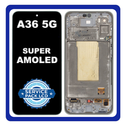 Γνήσια Original Samsung Galaxy A36 5G (SM-A366E, SM-A366E/DS) Super AMOLED LCD Display Screen Assembly Οθόνη + Touch Screen Digitizer Μηχανισμός Αφής + Frame Bezel Σασί Πλαίσιο Lime Green Πράσινο GH82-36841C (Service Pack By Samsung)