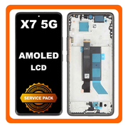 Γνήσια Original Xiaomi Poco X7 5G (24095PCADG) AMOLED Display Screen Assembly Οθόνη + Touch Screen Digitizer Μηχανισμός Αφής + Frame Bezel Πλαίσιο Σασί Green Silver Ασημί ​ 5600030O16P00 ​(Service Pack By Xiaomi)