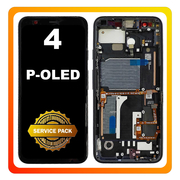 Γνήσια Original Google Pixel 4 (G020M, G020I) P-OLED LCD Display Screen Assembly Οθόνη + Touch Screen Digitizer Μηχανισμός Αφής Black Μαύρο 20GF2BW0001 (Service Pack By Google)