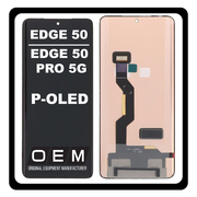 HQ OEM Συμβατό Με Motorola Moto Edge 50 (XT2407-1) / Motorola Edge 50 Pro 5G (XT2403-2), P-OLED LCD Display Screen Assembly Οθόνη + Touch Screen Digitizer Μηχανισμός Αφής Black Μαύρο (Premium A+)