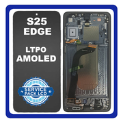 Γνήσια Original Samsung Galaxy S25 Edge (SM-S937U, SM-S937U1) Dynamic LTPO AMOLED 2X LCD Display Screen Assembly Οθόνη + Touch Screen Digitizer Μηχανισμός Αφής + Frame Πλαίσιο Black Μαύρο GH82-37224C (Service Pack By Samsung)