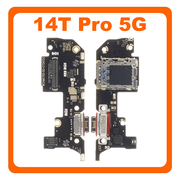 HQ OEM Συμβατό Με Xiaomi 14T Pro 5G (2407FPN8EG) USB Type-C Charging Dock Connector Flex Sub Board, Καλωδιοταινία Υπό Πλακέτα Φόρτισης + Microphone Μικρόφωνο + Sim Reader Αναγνώστης Κάρτας Sim (Premium A+)