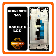 Γνήσια Original Xiaomi Redmi Note 14S (2502FRA65G) AMOLED LCD Display Screen Assembly Οθόνη + Touch Screen Digitizer Μηχανισμός Αφής + Frame Bezel Σασί Blue Μπλε 56000100N6R00 (Service Pack By Xiaomi)