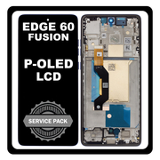 Γνήσια Original Motorola Moto Edge 60 Fusion (XT2503-4) P-OLED LCD Display Screen Assembly Οθόνη + Touch Screen Digitizer Μηχανισμός Αφής + Frame Bezel Πλαίσιο Σασί Slipstream Μπλέ 5D68C29878 (Service Pack By Motorola)