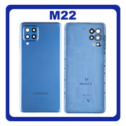 Γνήσια Original Samsung Galaxy M22 (SM-M225FV, SM-M225FV/DS) Rear Back Battery Cover Πίσω Καπάκι Πλάτη Μπαταρίας Light Blue Μπλε GH82-26674C (Service Pack By Samsung)