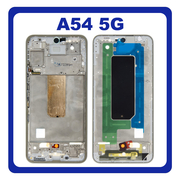Γνήσια Original Samsung Galaxy A54 5G (SM-A546V, SM-A546U) LCD Front Housing LCD Middle Frame Bezel Plate Μεσαίο Πλαίσιο Awesome White Άσπρο GH98-48068B (Service Pack By Samsung)