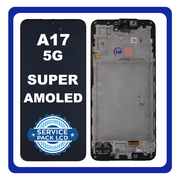 Γνήσια Original Samsung Galaxy A17 5G (SM-A176B, SM-A176B/DS) Super AMOLED LCD Display Screen Assembly Οθόνη + Touch Screen Digitizer Μηχανισμός Αφής Black Μαύρο GH82-38045A (Service Pack By Samsung)