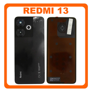 Γνήσια Original Xiaomi Redmi 13 (2404ARN45A, 24040RN64Y) Rear Back Battery Cover Πίσω Κάλυμμα Καπάκι Πλάτη Μπαταρίας + Camera Lens Τζαμάκι Κάμερας Black Μαύρο 5600010N19E00 (Service Pack By Xiaomi)