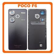 Γνήσια Original Xiaomi Poco F6 (24069PC21G, 24069PC21I) Rear Back Battery Cover Πίσω Κάλυμμα Καπάκι Πλάτη Μπαταρίας + Camera Lens Τζαμάκι Κάμερας Black Μαύρο 5600070N16T00 (Service Pack By Xiaomi)