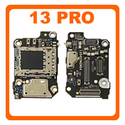 Γνήσια Original Xiaomi 13 Pro (2210132G, 2210132C) Flex Sub Board, Καλωδιοταινία Υπό Πλακέτα + Sim Reader + Microphone Μικρόφωνο 56000100M200 (Service Pack By Xiaomi)
