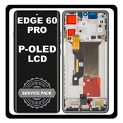 Γνήσια Original Motorola Moto Edge 60 Pro (XT2507-1) P-OLED LCD Display Screen Assembly Οθόνη + Touch Screen Digitizer Μηχανισμός Αφής + Frame Bezel Πλαίσιο Σασί Pantone Shadow Γκρι 5D68C30045 (Service Pack By Motorola)