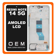HQ OEM Συμβατό Με Xiaomi Redmi Note 14 5G (24094RAD4G) AMOLED LCD Display Screen Assembly Οθόνη + Touch Screen Digitizer Μηχανισμός Αφής + Frame Bezel Πλαίσιο Σασί Green Πράσινο (Premium A+)