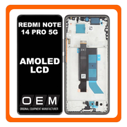 HQ OEM Συμβατό Με Xiaomi Redmi Note 14 Pro 5G (24090RA29G) AMOLED LCD Display Screen Assembly Οθόνη + Touch Screen Digitizer Μηχανισμός Αφής + Frame Bezel Πλαίσιο Σασί Black Μαύρο (Premium A+)