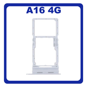 Γνήσια Original Samsung Galaxy A16 4G (SM-A165F, SM-A165F/DS) SIM Card Tray + Micro SD Tray Slot Υποδοχέας Βάση Θήκη Κάρτας SIM Gray Γκρι GH98-49822F (Service Pack By Samsung)