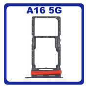 Γνήσια Original Samsung Galaxy A16 5G (SM-A166B, SM-A166B/DS) SIM Card Tray + Micro SD Tray Slot Υποδοχέας Βάση Θήκη Κάρτας SIM Black Μαύρο GH98-49822A (Service Pack By Samsung)