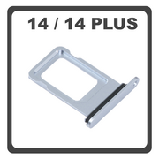 Original for iPhone 14, iPhone14 (A2882, A2649, A2881) / iPhone 14 Plus, iPhone 14+ (A2886, A2632, A2885) SIM Card Tray Blue &Mu;&pi;&lambda;&epsilon; Pulled