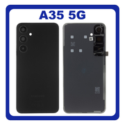 HQ OEM Συμβατό Με Samsung Galaxy A35 5G (SM-A356E, SM-A356E/DS) Rear Back Battery Cover + Camera Lens Πίσω Κάλυμμα Καπάκι Πλάτη Μπαταρίας + Τζαμάκι Κάμερας Navy Black Μαύρο (Premium A+)