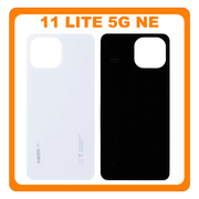 HQ OEM &Sigma;&upsilon;&mu;&beta;&alpha;&tau;ό &Mu;&epsilon; Xiaomi Mi 11 Lite 5G NE (2109119DG, 2107119DC) Rear Back Battery Cover White Ά&sigma;&pi;&rho;&omicron; (Premium A+)