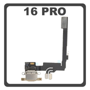 &Gamma;&nu;ή&sigma;&iota;&alpha; Original For Apple iPhone 16 Pro, iPhone16 Pro (A3293, A3083) Charging Dock Connector Type C Flex &Kappa;&alpha;&lambda;&omega;&delta;&iota;&omicron;&tau;&alpha;&iota;&nu;ί&alpha; &Kappa;&omicron;&nu;έ&kappa;&tau;&omicron;&rho;&alpha;&sigmaf; &Phi;ό&rho;&tau;&iota;&sigma;&eta;&sigmaf; + Microphone &Mu;&iota;&kappa;&rho;ό&phi;&omega;&nu;&omicron; Desert Titanium &Chi;&rho;&upsilon;&sigma;ό Pulled