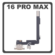 Original for Apple iPhone 16 Pro Max, iPhone 16 Pro Max (A3296, A3084) Charging Dock Connector Type C Flex With Board &Kappa;&alpha;&lambda;&omega;&delta;&iota;&omicron;&tau;&alpha;&iota;&nu;ί&alpha; &Kappa;&omicron;&nu;έ&kappa;&tau;&omicron;&rho;&alpha;&sigmaf; &Phi;ό&rho;&tau;&iota;&sigma;&eta;&sigmaf; + Microphone &Mu;&iota;&kappa;&rho;ό&phi;&omega;&nu;&omicron; Desert Titanium &Chi;&rho;&upsilon;&sigma;ό Pulled