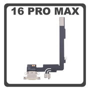 Original for Apple iPhone 16 Pro Max, iPhone 16 Pro Max (A3296, A3084) Charging Dock Connector Type C Flex With Board &Kappa;&alpha;&lambda;&omega;&delta;&iota;&omicron;&tau;&alpha;&iota;&nu;ί&alpha; &Kappa;&omicron;&nu;έ&kappa;&tau;&omicron;&rho;&alpha;&sigmaf; &Phi;ό&rho;&tau;&iota;&sigma;&eta;&sigmaf; + Microphone &Mu;&iota;&kappa;&rho;ό&phi;&omega;&nu;&omicron; Natural Titanium​ &Gamma;&kappa;&rho;&iota; Pulled