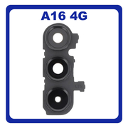 Γνήσια Original Samsung Galaxy A16 4G (SM-A165F, SM-A165F/DS) Deco Camera Frame + Camera Lens Πίσω Πλαίσιο Κάμερας + Τζαμάκι Πίσω Κάμερας Black Μαύρο GH98-49836A (Service Pack By Samsung)