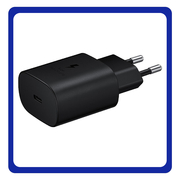 Original Γνήσιο Samsung Travel Fast Charger USB-C 25W Φορτιστής Ταξιδιού Γρήγορης Φόρτισης 25 Watt Type C TA800NB Black Μαύρο (Bulk)
