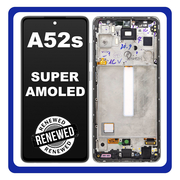 &Gamma;&nu;ή&sigma;&iota;&alpha; Original Samsung Galaxy A52s 5G (SM-A528B, SM-A528B/DS) Super AMOLED LCD Display Screen Assembly &Omicron;&theta;ό&nu;&eta; + Touch Screen Digitizer &Mu;&eta;&chi;&alpha;&nu;&iota;&sigma;&mu;ό&sigmaf; &Alpha;&phi;ή&sigmaf; + Frame Bezel &Pi;&lambda;&alpha;ί&sigma;&iota;&omicron; &Sigma;&alpha;&sigma;ί White Ά&sigma;&pi;&rho;&omicron; GH82-26861D (Renewed)