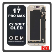 HQ OEM &Sigma;&upsilon;&mu;&beta;&alpha;&tau;ό &Mu;&epsilon; Apple iPhone 17 Pro Max, iPhone 17Pro Max (A3526, A3257) ZY SOFT OLED Display Screen Assembly &Omicron;&theta;ό&nu;&eta; + Touch Screen Digitizer &Mu;&eta;&chi;&alpha;&nu;&iota;&sigma;&mu;ό&sigmaf; &Alpha;&phi;ή&sigmaf; Black &Mu;&alpha;ύ&rho;&omicron; (Premium A+)