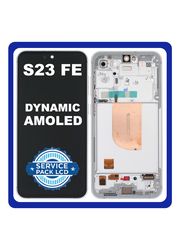 Γνήσια Original Samsung Galaxy S23 FE (SM-S711B, SM-S711B/DS) Dynamic AMOLED 2X LCD Display Screen Assembly Οθόνη + Touch Screen Digitizer Μηχανισμός Αφής + Frame Bezel Πλαίσιο Σασί Mint / Purple / Indigo / Tangerine / Cream Άσπρο GH82-32854B (Service Pack By Samsung)