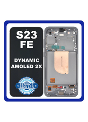 Γνήσια Original Samsung Galaxy S23 FE (SM-S711B, SM-S711B/DS) Dynamic AMOLED 2X LCD Display Screen Assembly Οθόνη + Touch Screen Digitizer Μηχανισμός Αφής + Frame Bezel Πλαίσιο Σασί Graphite Μαύρο GH82-32854A (Service Pack By Samsung)