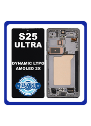 Γνήσια Original Samsung Galaxy S25 Ultra (SM-S938B, SM-S938B/DS) Dynamic LTPO AMOLED 2X LCD Display Screen Assembly Οθόνη + Touch Screen Digitizer Μηχανισμός Αφής + Frame Μεσαίο Πλαίσιο Black Jet Μαύρο GH82-36387D (Service Pack By Samsung)