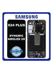 Γνήσια Original Samsung Galaxy S24 Plus, S24+ (SM-S926B, SM-S926B/DS) Dynamic LTPO AMOLED 2X LCD Display Screen Assembly Οθόνη + Touch Screen Digitizer Μηχανισμός Αφής + Frame Bezel Πλαίσιο Σασί Onyx Black GH82-33410A (Service Pack By Samsung)
