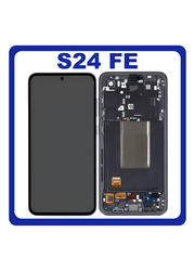 Γνήσια Original Samsung Galaxy S24 FE (SM-S721B, SM-S721B/DS) Dynamic AMOLED 2X LCD Display Screen Assembly Οθόνη + Touch Screen Digitizer Μηχανισμός Αφής + Frame Bezel Πλαίσιο Σασί Graphite Μαύρο GH82-35848A (Service Pack By Samsung)